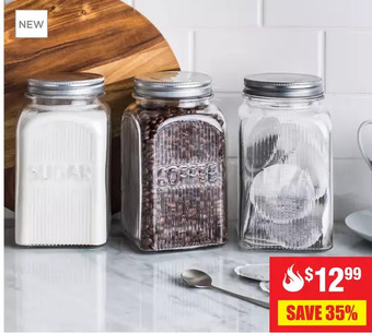 Kitchen Stuff Plus 3 pc. vintage glass canister set offer