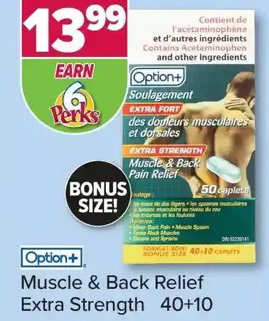PharmaChoice Option+ muscle & back relief extra strength offer