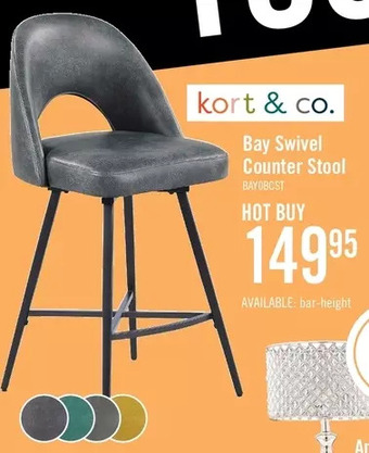 The Brick Bay swivel counter-height stool - charcoal offer