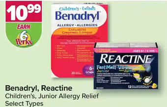 PharmaChoice Benadryl, reactine children's, junior allergy relief offer