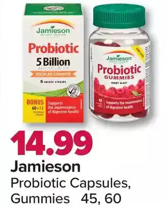 PharmaChoice Jamieson probiotic capsules, gummies offer