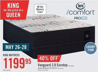 The Brick Serta icomfort hybrid prohd vanguard 2.0 eurotop queen mattress offer