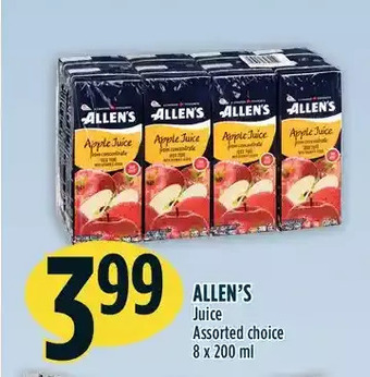 Marché Adonis Allen's juice offer