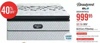 The Brick Beautyrest gl8 euro pillowtop queen mattress | king mattress offer