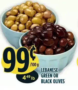 Marché Adonis Lebanese green or black olives offer