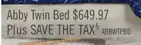 The Brick Abby twin bed offer