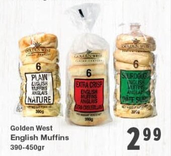 Quality Foods Golden West English Muffins 390-450gr offer