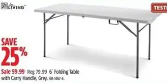 Canadian Tire 6 Folding Table with Carry Handle, Grey. 68-1467-4. offer