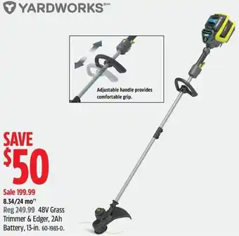 Canadian Tire YARDWORKS 48V Grass Trimmer & Edger, 2Ah offer