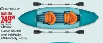 Canadian Tire ⒸOUTBOUND 2-Person Inflatable Kayak with Paddle. 350-lb capacity. 79-2053-6. offer