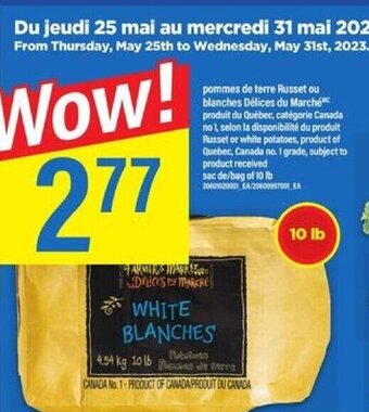 Maxi pommes de terre Russet ou blanches Délices du Marché offer