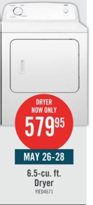 The Brick Inglis 6.5 cu. ft. electric dryer with automatic drying control yied4671ew offer