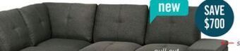 The Brick Breeze 3-piece left-facing linen-look fabric sleeper sectional - charcoal offer