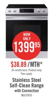 The Brick Samsung 6.3 cu. ft. electric range with convection - ne63t8311ss/ac offer