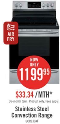 The Brick Frigidaire gallery 5.7 cu. ft. freestanding electric range with air fry - gcre306caf offer