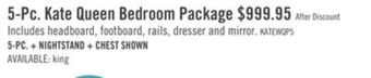 The Brick Kate 5-piece queen bedroom package - white offer