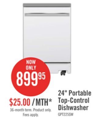 The Brick Ge 24 portable top-control dishwasher - gpt225sglww offer