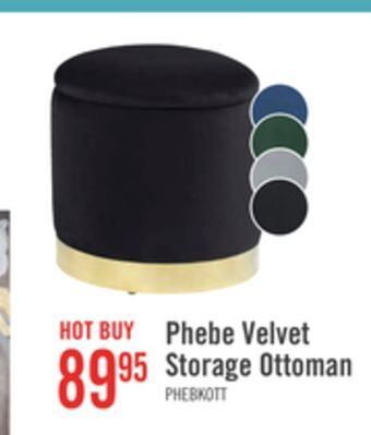 The Brick Phebe velvet storage ottoman - black offer