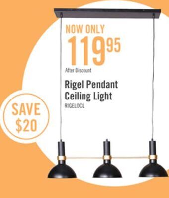 The Brick Rigel pendant ceiling light offer