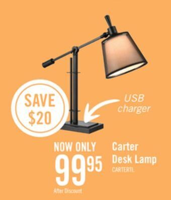 The Brick Carter desk/task lamp with usb port offer