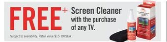 The Brick Free+screen cleaner with the purchase of any tv offer
