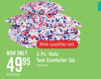 The Brick Viola 3-piece twin comforter set offer
