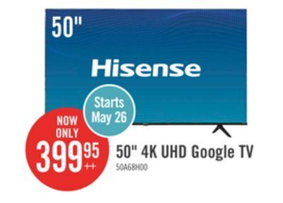 The Brick Hisense 50 a68h series 4k uhd smart google tv - 50a68h offer