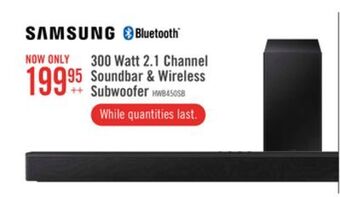 The Brick Samsung 300 w 2.1-channel soundbar with wireless subwoofer - hw-b450/zc offer