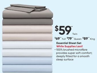 Sleep Country Essential sheet set offer