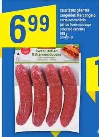 Maxi jumbo frozen sausage , 675 g offer