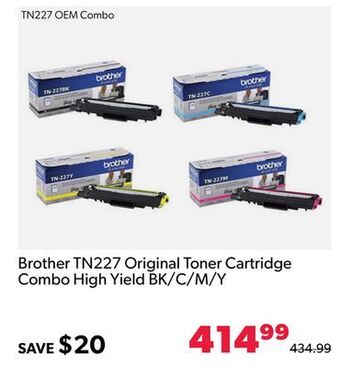 Shopper+ Brother tn227 original toner cartridge combo high yield bk/c/m/y offer