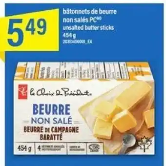 Maxi PC unsalted butter sticks 454 g offer