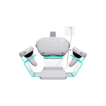 Best Buy The bigly brothers charging dock for oculus quest 2, 7-color breathing led light, headset and controller desk mount holder, c offer