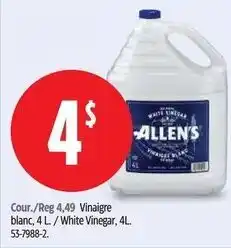 Canadian Tire White Vinegar, 4L offer