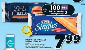 IGA Kraft SINGLES, VELVEETA (825 g). EXTRA CHEDDAR (785 g) SLICED PROCESS CHEESE PRODUCT offer