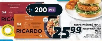 IGA REPAS PRÉPARÉ FRAIS RICARDO FRESH PREPARED MEAL 1,2 kg Sélection variée Assorted selection offer