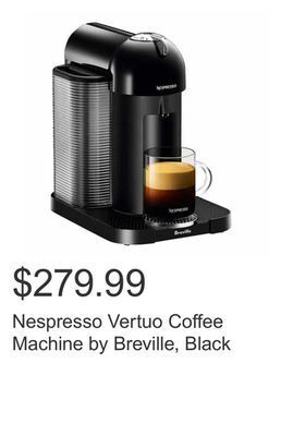 Costco Nespresso vertuo coffee machine by breville, black offer