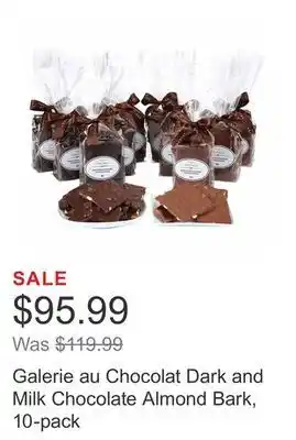 Costco Galerie au chocolat dark and milk chocolate almond bark, 10-pack offer