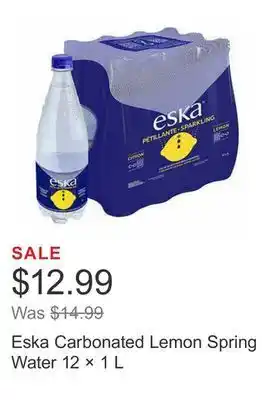 Costco Eska carbonated lemon spring water 12 × 1 l offer