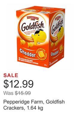 Costco Pepperidge farm, goldfish crackers, 1.64 kg offer