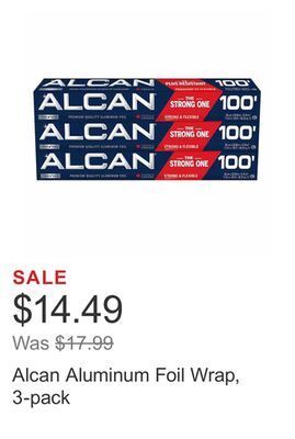 Costco Alcan aluminum foil wrap, 3-pack offer