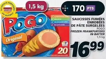 IGA POGO FROZEN FRANKFURTERS IN BATTER 1,5 kg offer