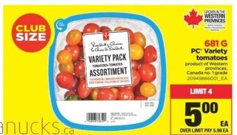 Real Canadian Superstore PC variety tomatoes offer