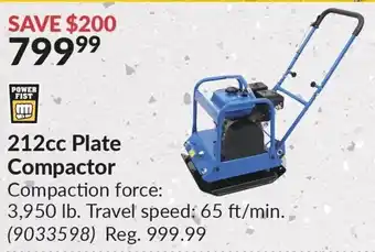 Princess Auto 212cc Plate Compactor Compaction force: 3,950 lb. Travel speed: 65 ft/min. offer