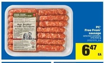 Real Canadian Superstore PC free from sausage offer