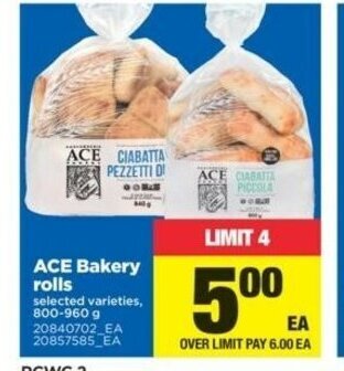 Real Canadian Superstore Ace bakery rolls offer