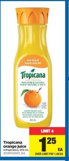 Real Canadian Superstore Tropicana orange juice offer