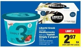 Real Canadian Superstore Liberté greek offer