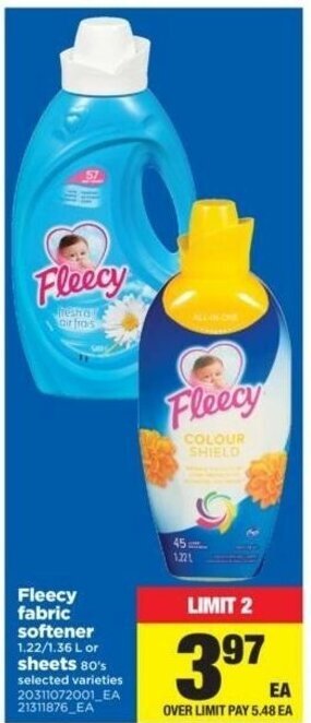 Real Canadian Superstore Fleecy fabric softener offer