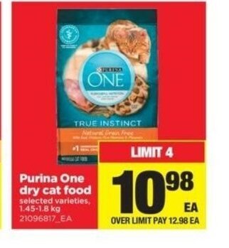 Real Canadian Superstore Purina one dry cat food offer